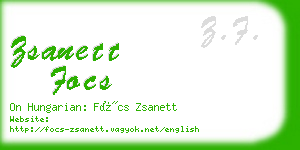 zsanett focs business card